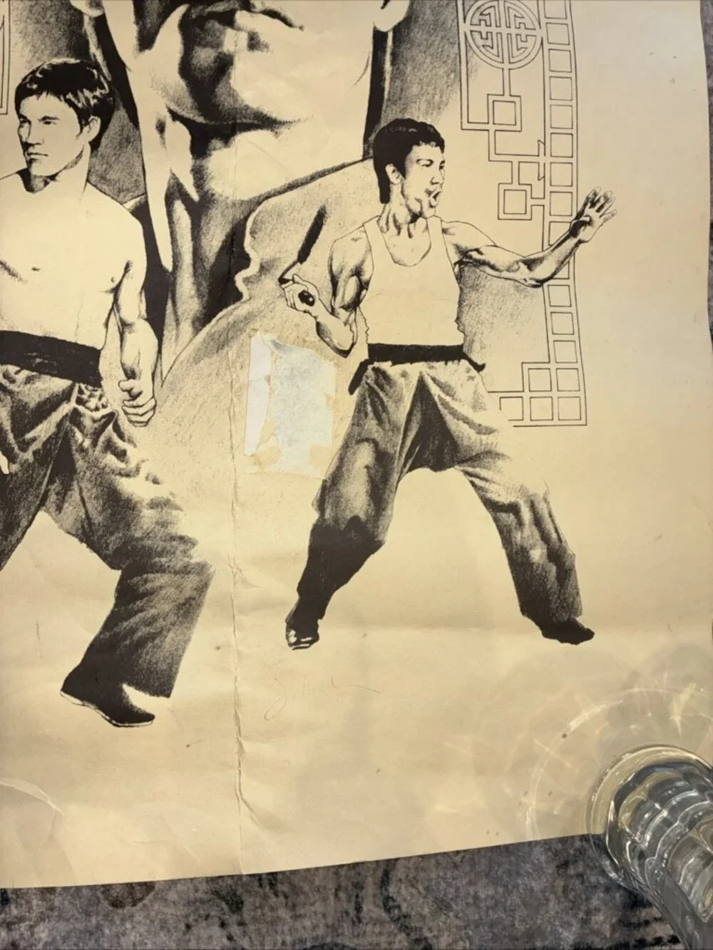Bruce Lee Original Art Poster Rare Vintage